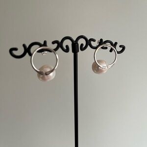 Sterling Silver Pearl Post Earrings